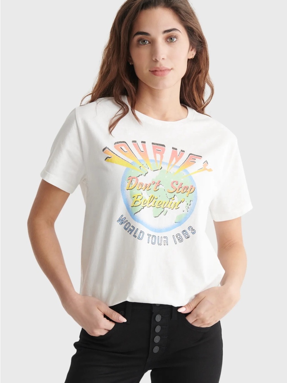 Lucky Brand Journey US Tour Boyfriend Tee | Rock Band T-Shirt